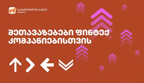 საქართველოს ბანკის სპეციალური შეთავაზებები ფინტექ კომპანიებს