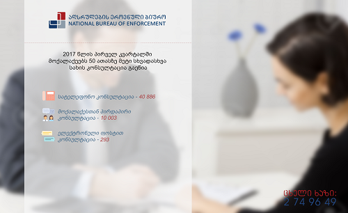 სააღსრულებო საკითხებზე კონსულტაცია 50 ათასზე მეტმა მოქალაქემ მიიღო